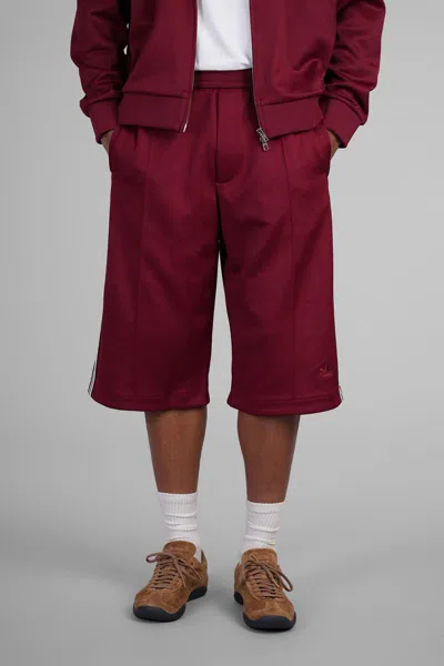 Adidas Originals By Wales Bonner Track Short Shorts In Bordeaux Polyester In Burgundy