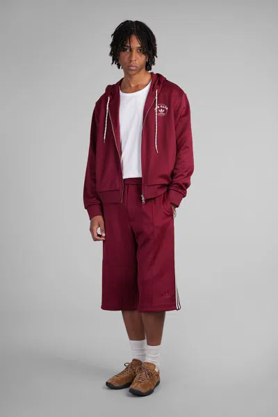 Adidas Originals By Wales Bonner Track Short Shorts In Bordeaux Polyester In Burgundy