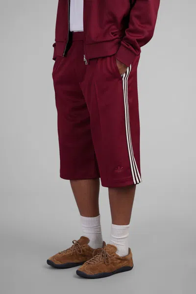 Adidas Originals By Wales Bonner Track Short Shorts In Bordeaux Polyester In Burgundy