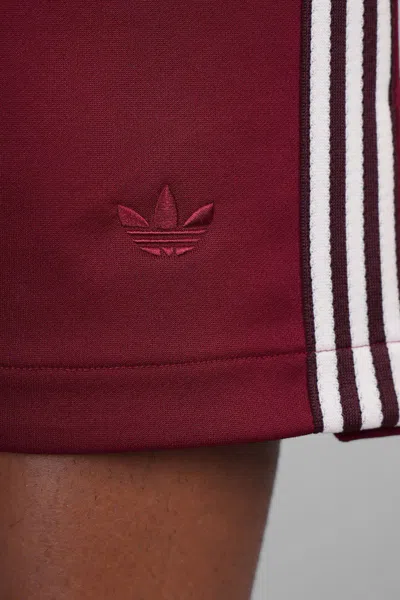 Adidas Originals By Wales Bonner Track Short Shorts In Bordeaux Polyester In Burgundy