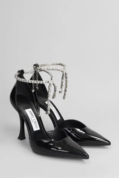 Jimmy Choo Stevie 100 Crystal-embellished Pumps In Patent Leather