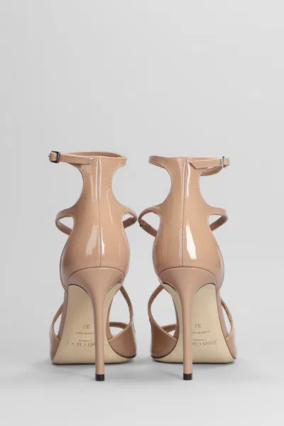 Jimmy Choo Patent Leather Ankle-strap Sandals In Neutral