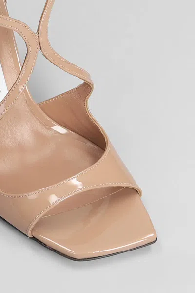 Jimmy Choo Patent Leather Ankle-strap Sandals In Neutral