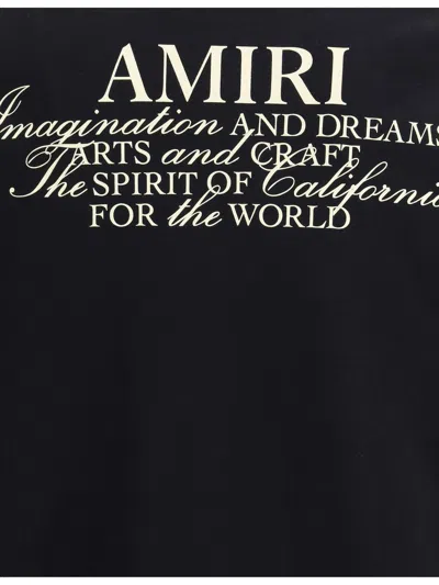 Amiri Black Crewneck T-shirt With Logo Patch On The Front And Maxi Logo Print On The Rear In Cotton Man In Black