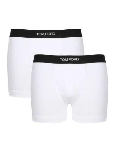 Tom Ford Logo Waistband Boxer Brief In White