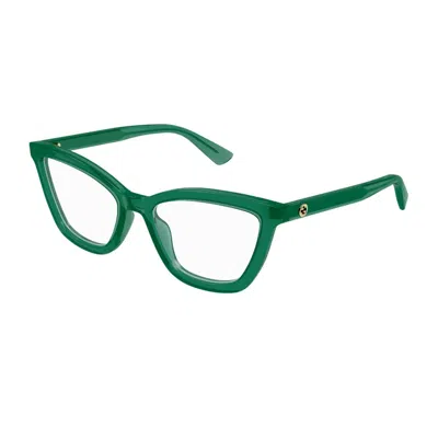 Gucci Gg1686o Linea Gg Logo Eyeglasses In Green
