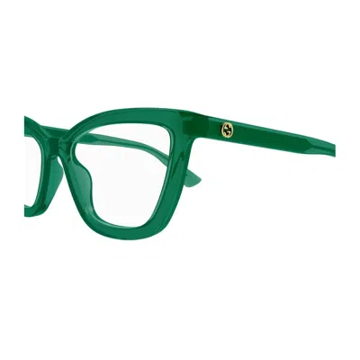 Gucci Gg1686o Linea Gg Logo Eyeglasses In Green