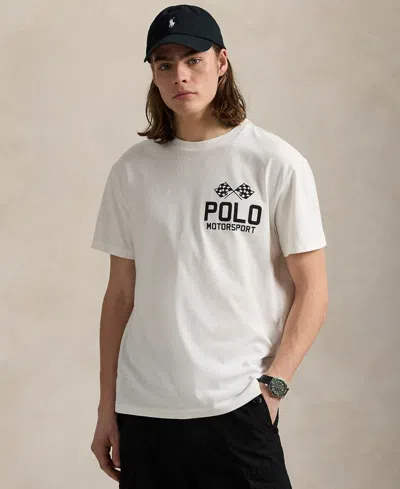 Polo Ralph Lauren Men's Classic-fit Slub Jersey Graphic T-shirt In White