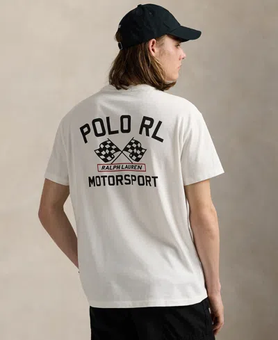 Polo Ralph Lauren Men's Classic-fit Slub Jersey Graphic T-shirt In White