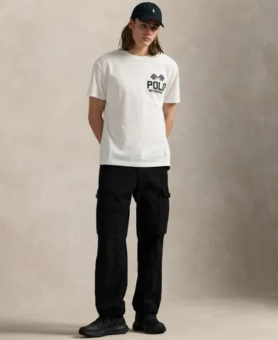 Polo Ralph Lauren Men's Classic-fit Slub Jersey Graphic T-shirt In White