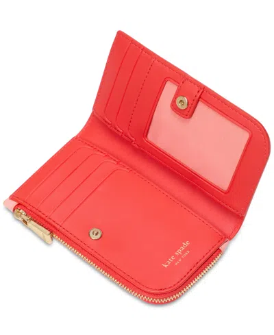 Kate Spade Devin Pop Trim Small Bifold Leather Wallet