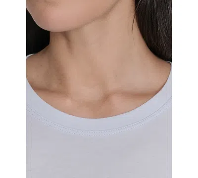 Calvin Klein Performance Women's Flocked-logo Crewneck T-shirt In Gray