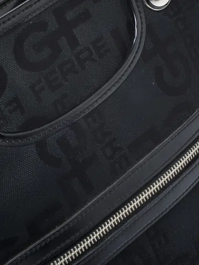 Pre-owned Gianfranco Ferre  Logo-jacquard Handbag In Black