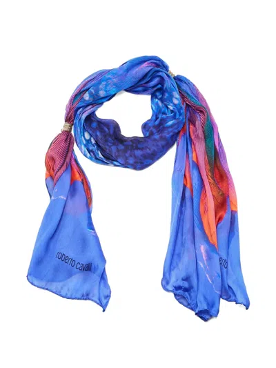 Pre-owned Roberto Cavalli Vintage Ring-embellished Silk Scarf