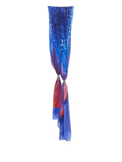 Pre-owned Roberto Cavalli Vintage Ring-embellished Silk Scarf