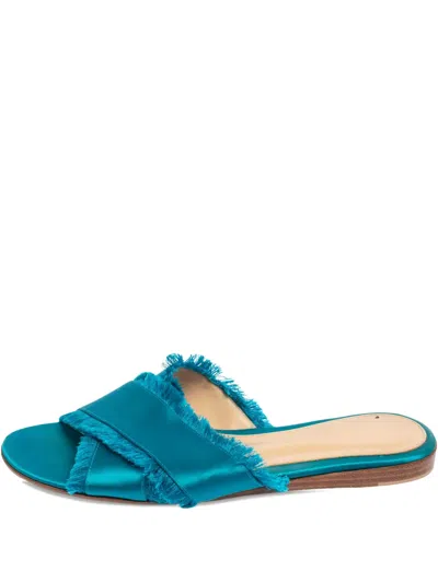 Pre-owned Gianvito Rossi 2024  Crisscross-fringed Sandals In Blue