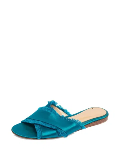 Pre-owned Gianvito Rossi 2024  Crisscross-fringed Sandals In Blue