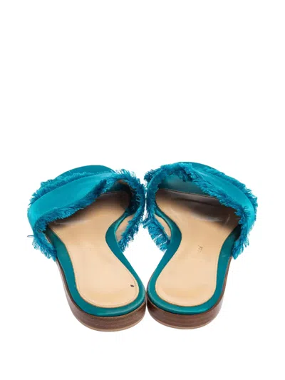 Pre-owned Gianvito Rossi 2024  Crisscross-fringed Sandals In Blue