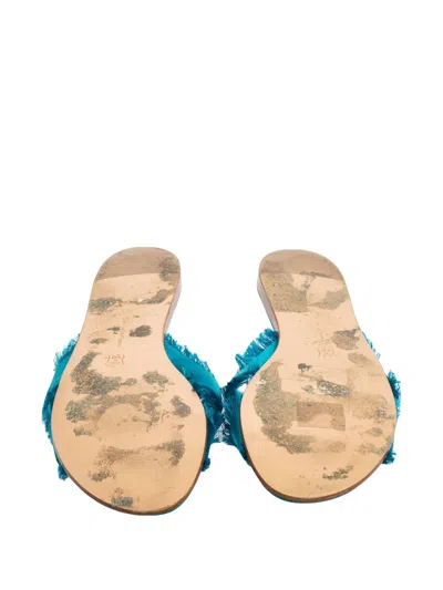 Pre-owned Gianvito Rossi 2024  Crisscross-fringed Sandals In Blue