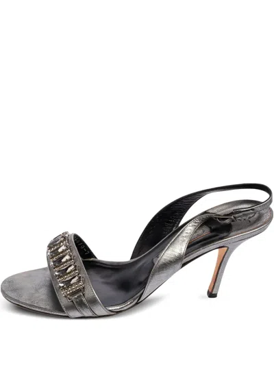 Pre-owned Gina 2024  90mm Crystal-embellishment Sandals