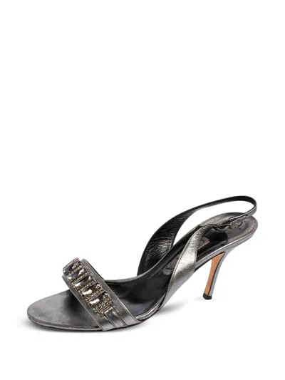 Pre-owned Gina 2024  90mm Crystal-embellishment Sandals