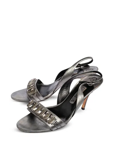 Pre-owned Gina 2024  90mm Crystal-embellishment Sandals