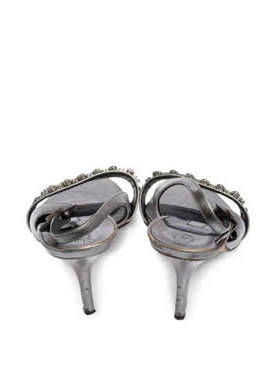 Pre-owned Gina 2024  90mm Crystal-embellishment Sandals