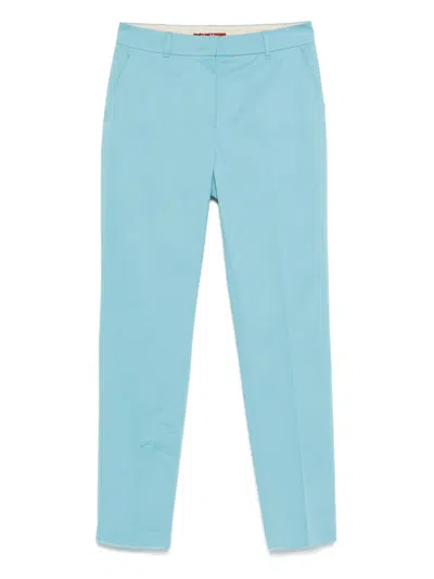 Max Mara Stretch-cotton Pants In Blue