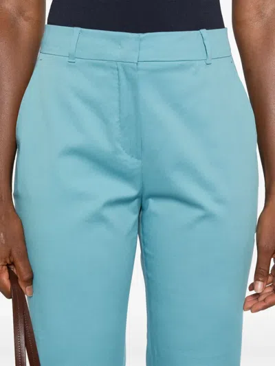 Max Mara Stretch-cotton Pants In Blue