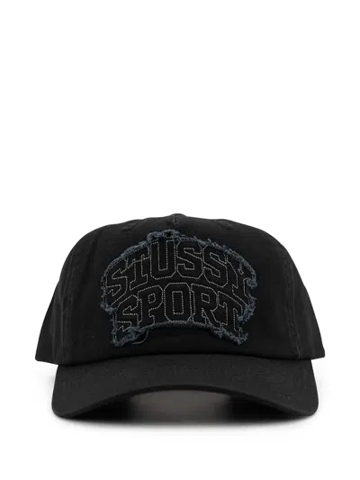 Stussy Logo-embroidered Baseball Cap In Black
