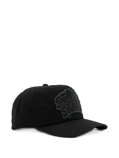 Stussy Logo-embroidered Baseball Cap In Black