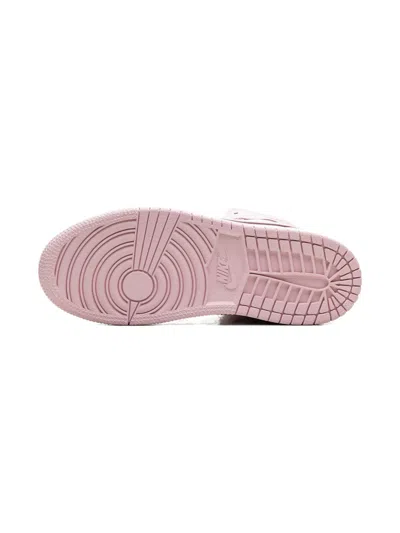 Jordan 1 Mid "pink Foam Fire Red White" Sneakers In Pink