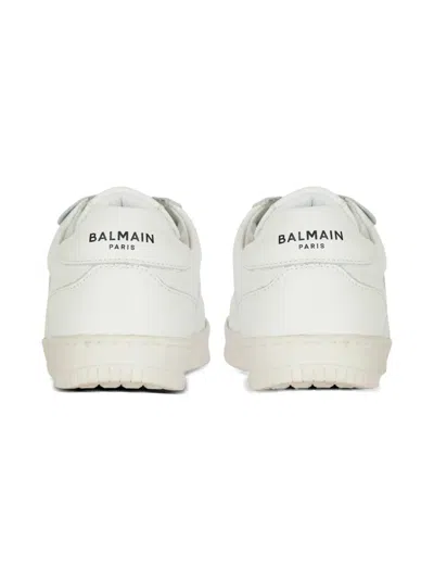 Balmain Smooth Leather Trainers In White