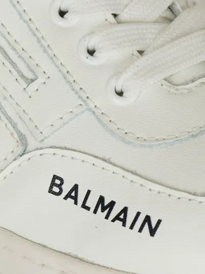 Balmain Smooth Leather Trainers In White