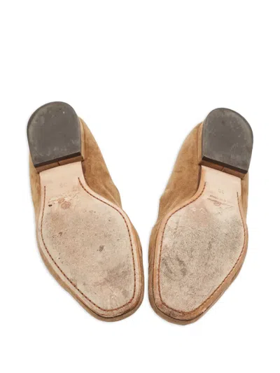 Pre-owned Loro Piana Charms Suede Loafers In Brown