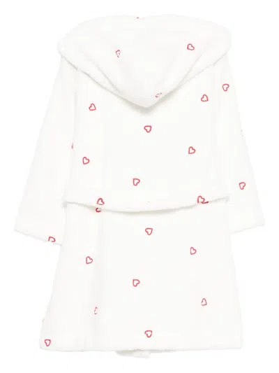Petit Bateau Heart-print Dressing Gown In White