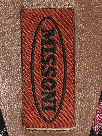 Pre-owned Missoni 65 Mm Zig-zag Pattern Sandals In Black