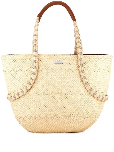 Aquazzura Isla Woven Straw Tote Bag