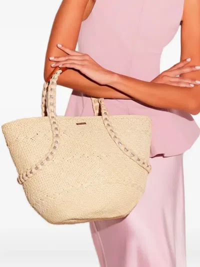 Aquazzura Isla Woven Straw Tote Bag
