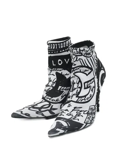 Pre-owned Dolce & Gabbana 105mm Graffiti-print Pumps