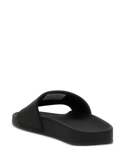 Balenciaga Tape-logo Slides In Black