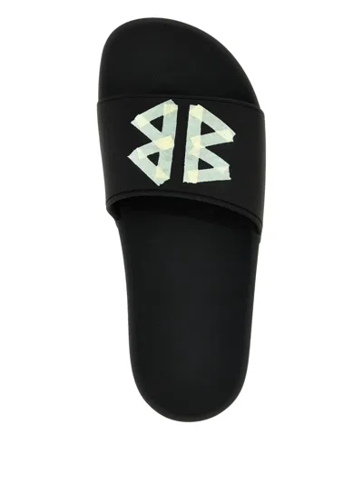 Balenciaga Tape-logo Slides In Black
