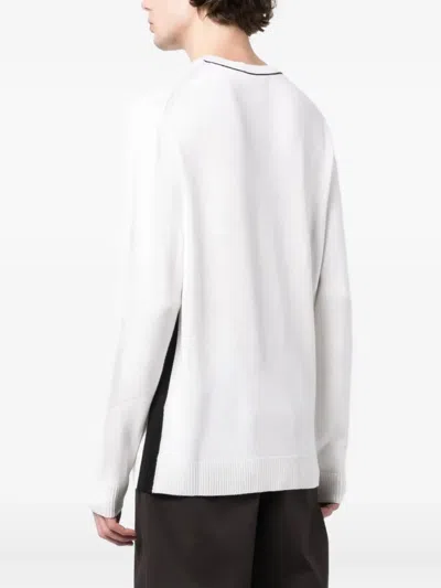Dunhill Side Stripe Detail Sweater In White