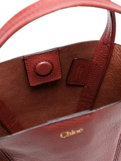 Chloé Small Spin Leather-trimmed Chain-detail Tote Bag