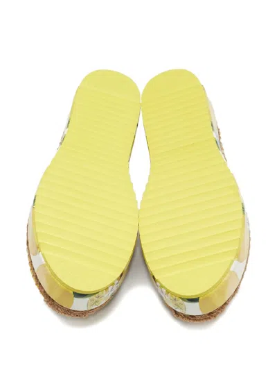Pre-owned Dolce & Gabbana Lemon-print Platform Espadrilles