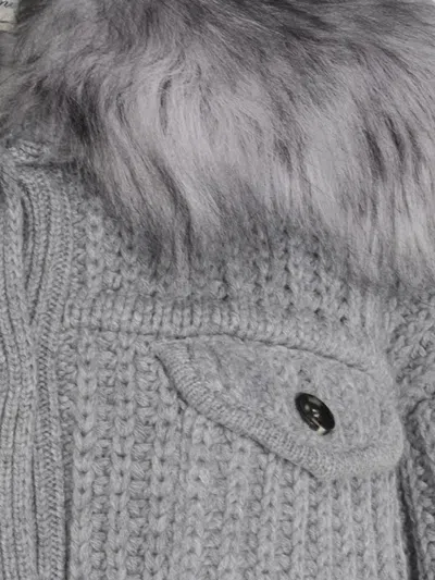 Blumarine Fur-trimmed Knitted Jacket