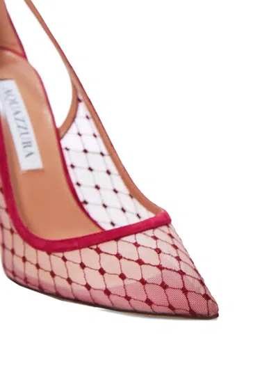 Aquazzura Mesh-panelled Stiletto Pumps In Red