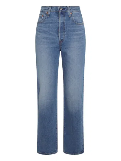 Levi's High-waisted Straight-leg Jeans In Blue