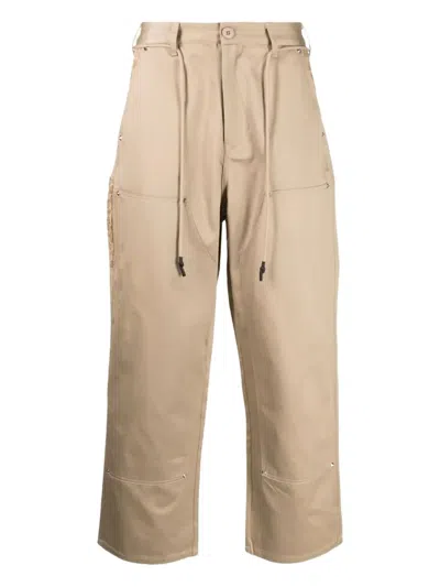 Clot Leopard-print Pocket Trousers In Brown
