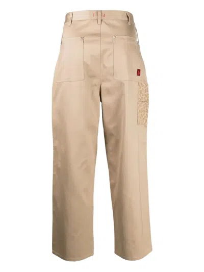 Clot Leopard-print Pocket Trousers In Brown
